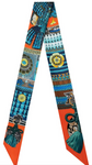 Tassel Pattern Print Light Weight Twilly Scarf