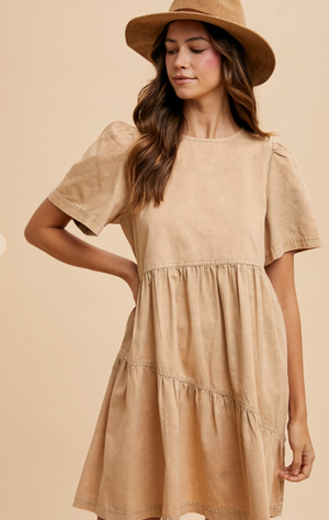 Annie Wear Flutter Sleeve Mini Dress