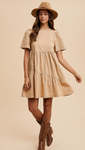 Annie Wear Flutter Sleeve Mini Dress
