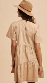 Annie Wear Flutter Sleeve Mini Dress
