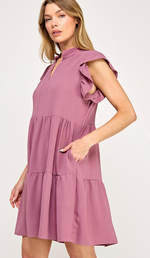 2 Hearts Solid Tiered Dress