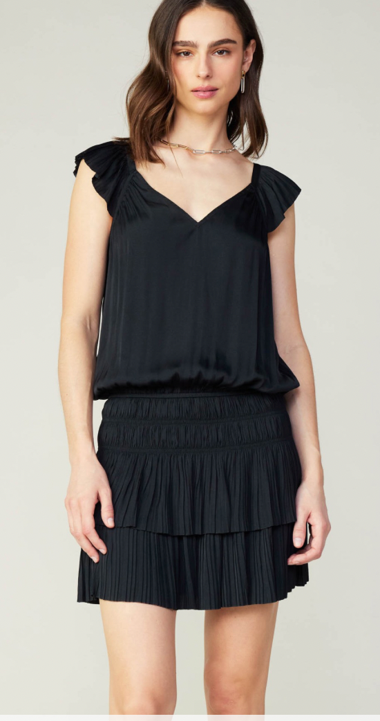 Current Air Tiered Pleat Skirt Mini Dress