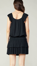 Current Air Tiered Pleat Skirt Mini Dress