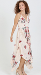 Angie V Neck Hanky Hem Midi Dress