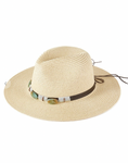 Turquoise Beads Band Straw Hat