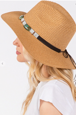 Turquoise Beads Band Straw Hat