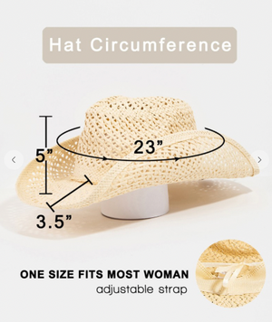 Straw Braid String Western Cowboy Hat