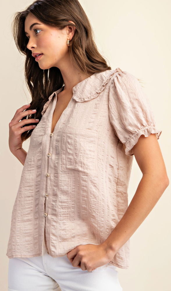 Gigio Peter Pan Collar Button Down Shirt