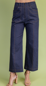 GiGiO Ankle Cropped Exposed ZipperPants