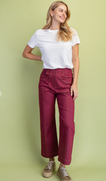 GiGiO Ankle Cropped Exposed ZipperPants