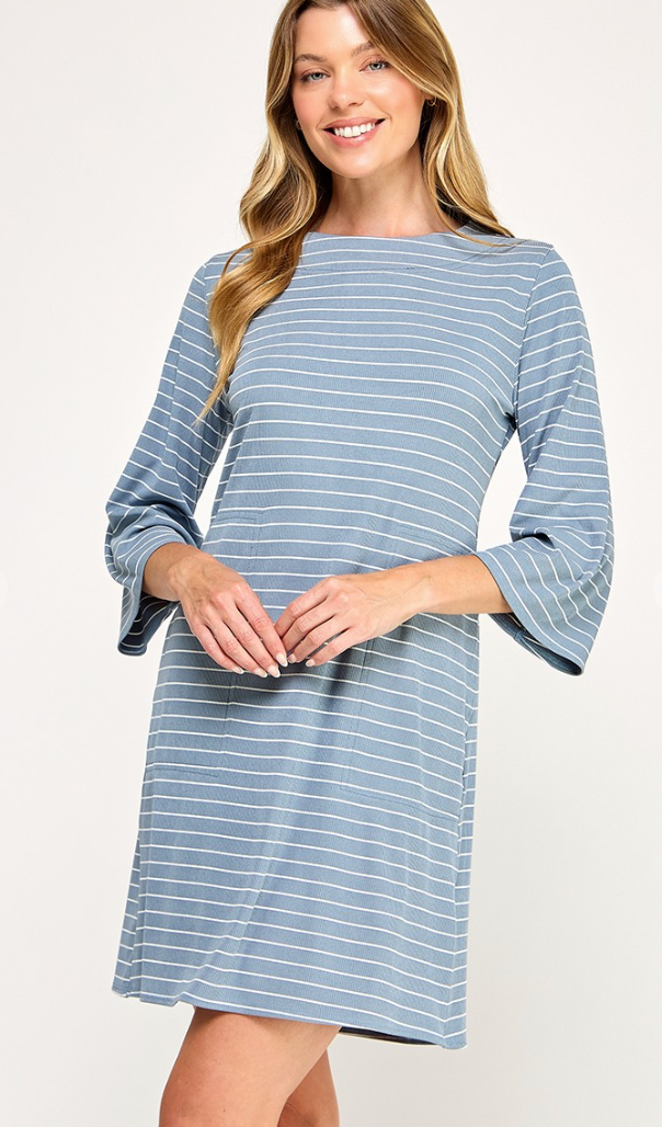 2 Hearts Stripe Shift Dress
