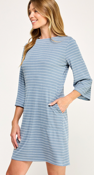 2 Hearts Stripe Shift Dress