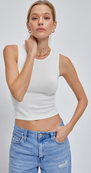 Soft Round Neck Cropped Tank Top