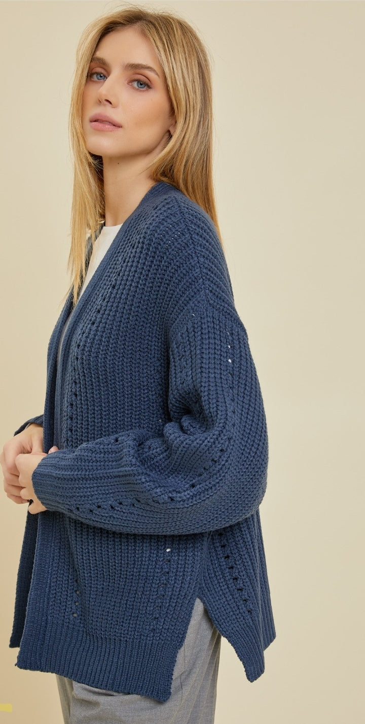 Thick Cable Knit Short Cardigan