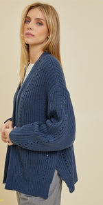 Thick Cable Knit Short Cardigan
