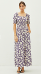 Be Cool Floral Print Milkmaid Shirred Maxi Dress