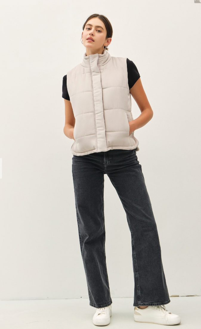 Be Cool Suede-Like Puffer Vest