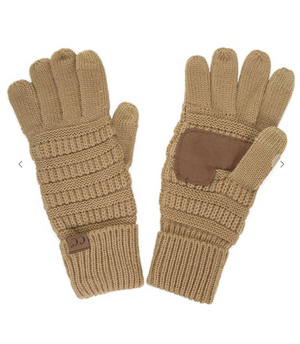 C.C Ribbed Knit Gloves Smart Tip