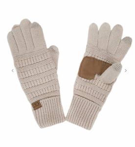 C.C Ribbed Knit Gloves Smart Tip