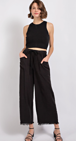 GiGio Frayed Wide Leg Pants- Naked Pants