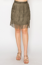 Origami Short Fringe Skirt