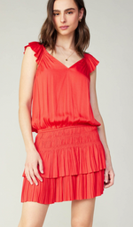 Current Air Tiered Pleat Skirt Mini Dress