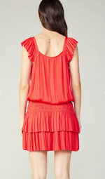 Current Air Tiered Pleat Skirt Mini Dress