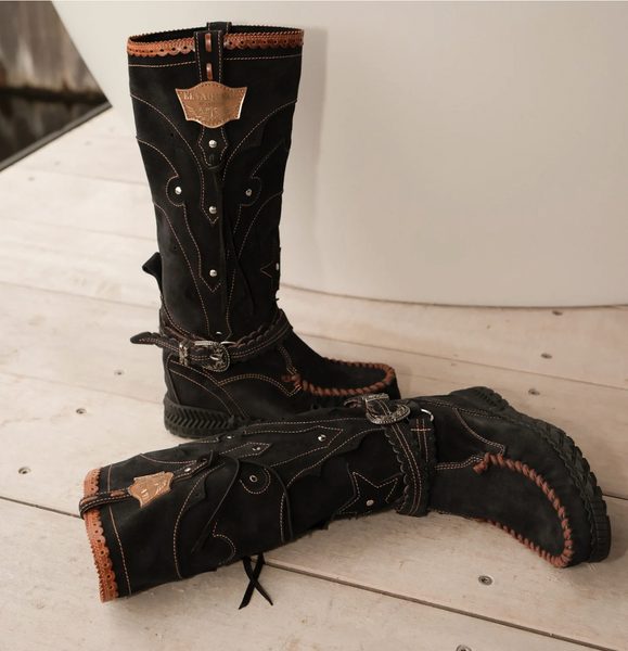 El Vaquero Italy Nyla Silverstone Carbon Boots – Tempting Teal