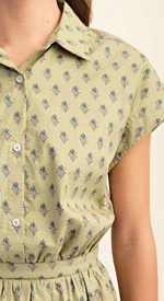 Gigio Printed Drop Shoulder Cropped Shirt