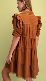 GiGiO Linen Button Up Shirt Dress