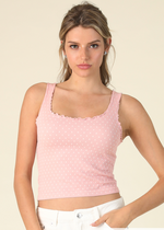 Nikibiki Polka Dot Edge Crop Top