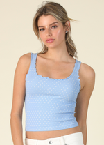 Nikibiki Polka Dot Edge Crop Top