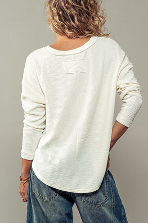 Trend Notes Textured Knit Henley