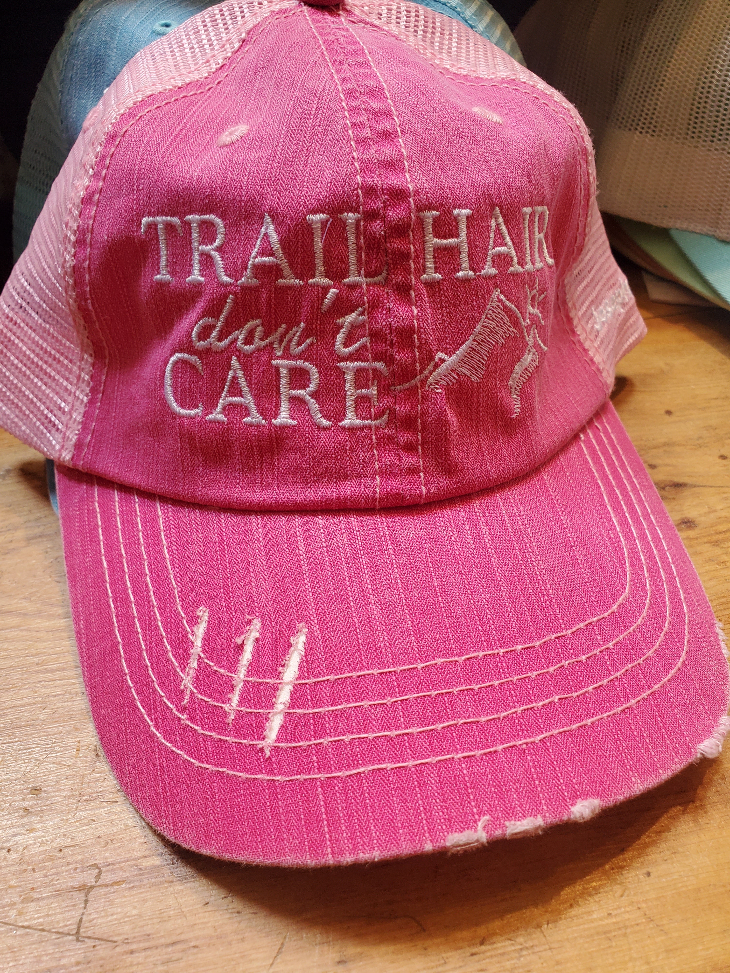 Trail Hair Don't Care Distressed Baseball Hat