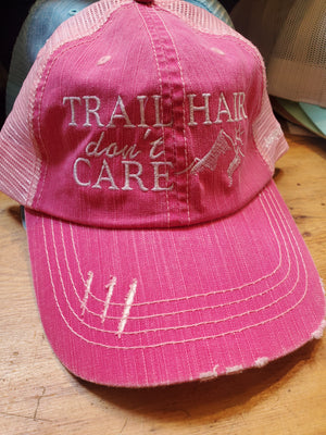 Trail Hair Don't Care Distressed Baseball Hat