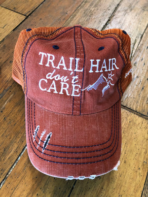 Trail Hair Don't Care Distressed Baseball Hat
