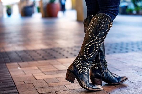 Old Gringo Tall Belinda Leather Boots in Black/Beige - tempting-teal-boutique