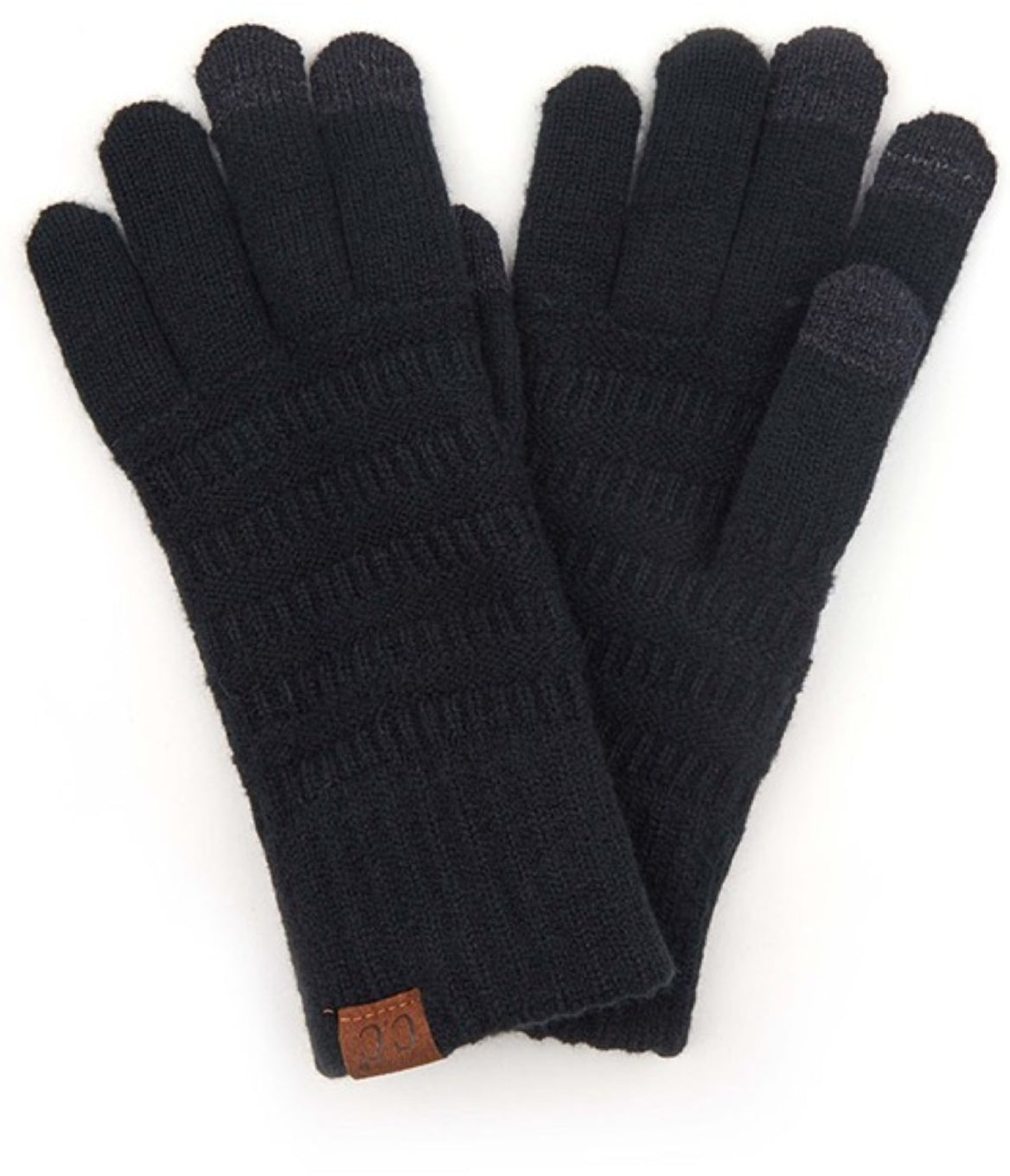 C.C Ribbed Knit Gloves Smart Tip