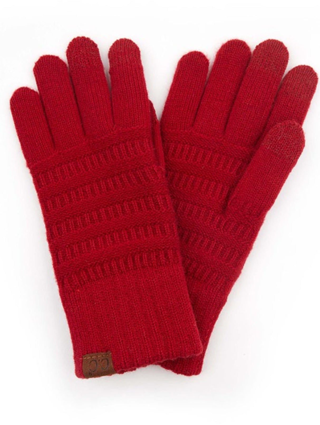 C.C Ribbed Knit Gloves Smart Tip