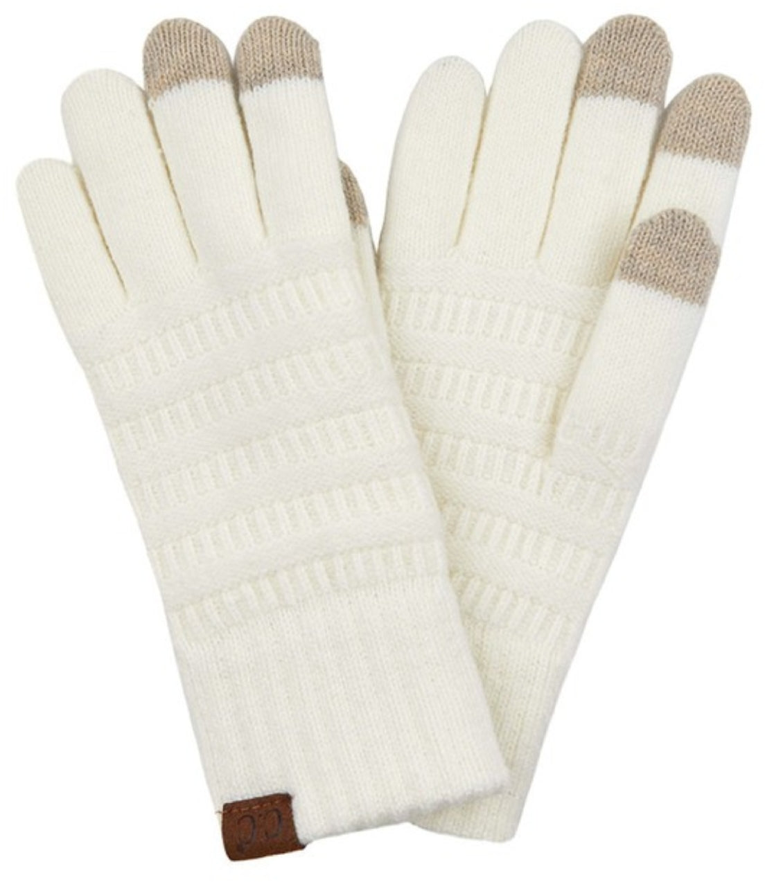 C.C Ribbed Knit Gloves Smart Tip