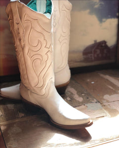 Corral White Embroidered Tall Boots